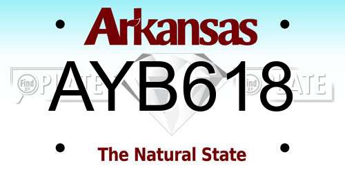 AYB618 Arkansas License Plate