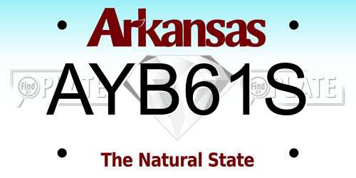 AYB61S Arkansas License Plate