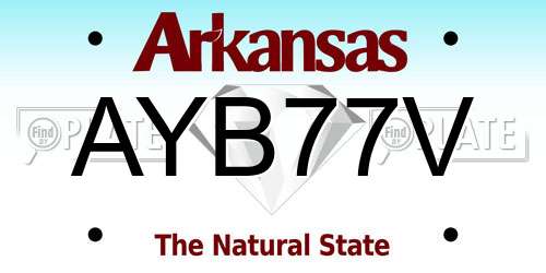 AYB77V Arkansas License Plate