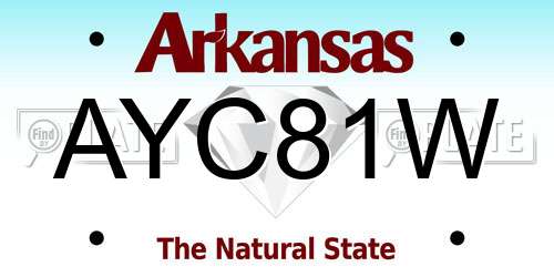 AYC81W Arkansas License Plate