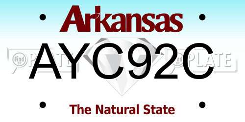 AYC92C Arkansas License Plate