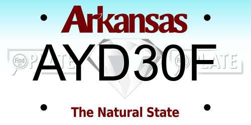 AYD30F Arkansas License Plate