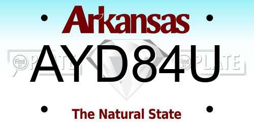 AYD84U Arkansas License Plate