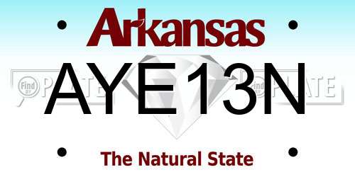 AYE13N Arkansas License Plate