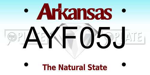 AYF05J Arkansas License Plate