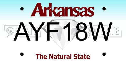 AYF18W Arkansas License Plate