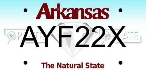 AYF22X Arkansas License Plate