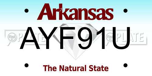 AYF91U Arkansas License Plate