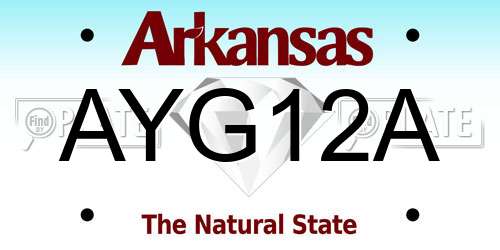 AYG12A Arkansas License Plate