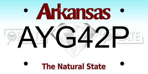 AYG42P Arkansas License Plate