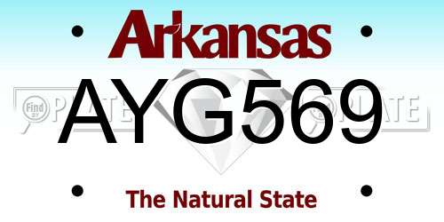 AYG569 Arkansas License Plate