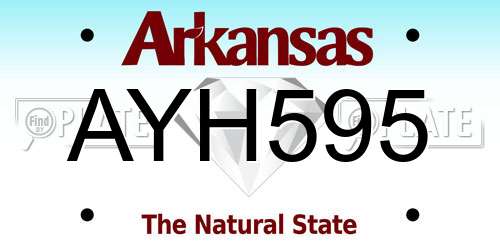 AYH595 Arkansas License Plate