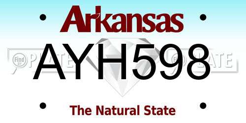 AYH598 Arkansas License Plate