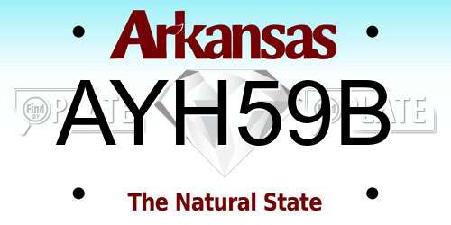 AYH59B Arkansas License Plate