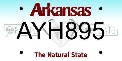 AYH895 Arkansas License Plate