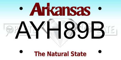 AYH89B Arkansas License Plate