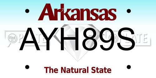 AYH89S Arkansas License Plate