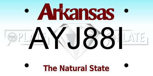 AYJ88I Arkansas License Plate