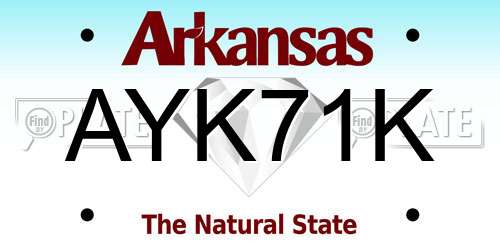 AYK71K Arkansas License Plate