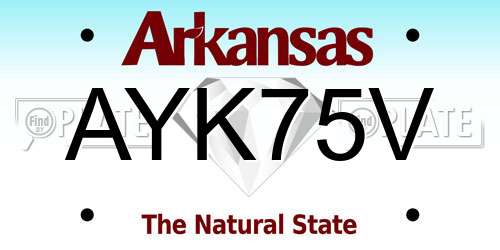 AYK75V Arkansas License Plate