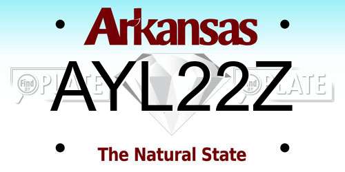 AYL22Z Arkansas License Plate