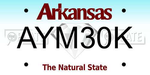 AYM30K Arkansas License Plate