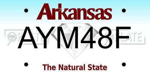 AYM48F Arkansas License Plate