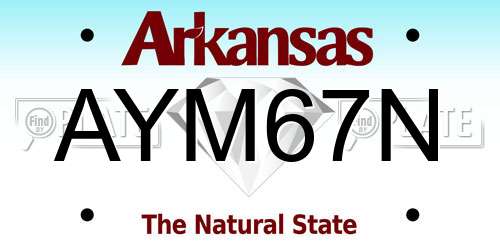 AYM67N Arkansas License Plate