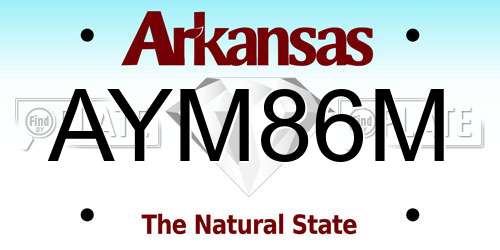 AYM86M Arkansas License Plate