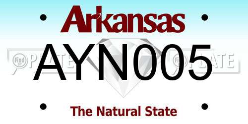 AYN005 Arkansas License Plate