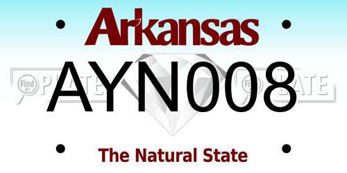 AYN008 Arkansas License Plate