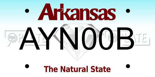AYN00B Arkansas License Plate