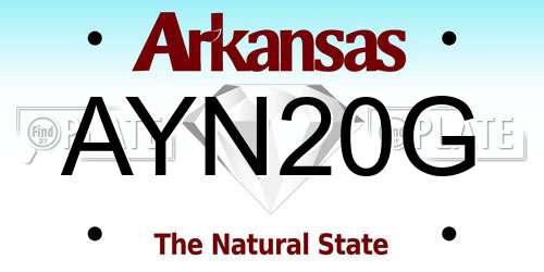 AYN20G Arkansas License Plate