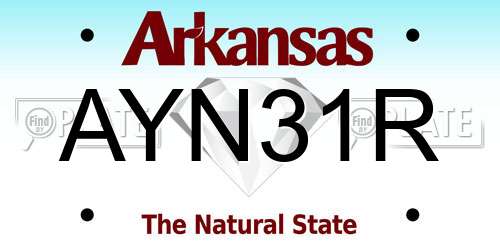 AYN31R Arkansas License Plate