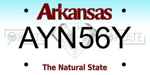 AYN56Y Arkansas License Plate