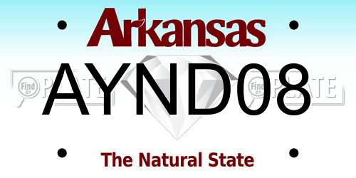 AYND08 Arkansas License Plate