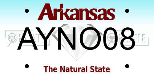 AYNO08 Arkansas License Plate