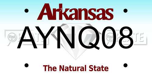 AYNQ08 Arkansas License Plate