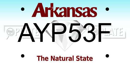 AYP53F Arkansas License Plate