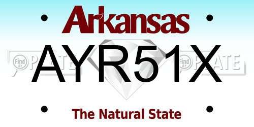 AYR51X Arkansas License Plate