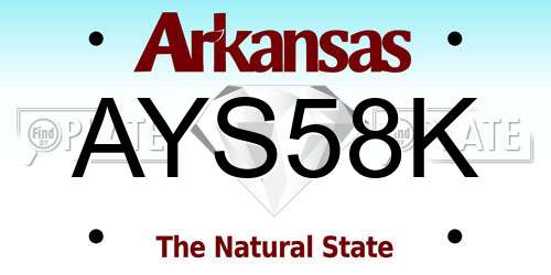 AYS58K Arkansas License Plate