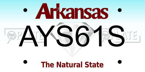 AYS61S Arkansas License Plate