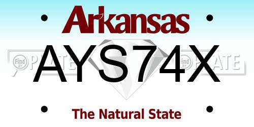AYS74X Arkansas License Plate