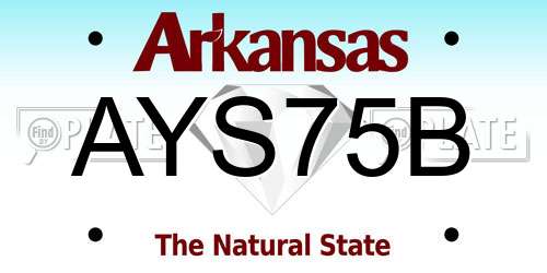 AYS75B Arkansas License Plate