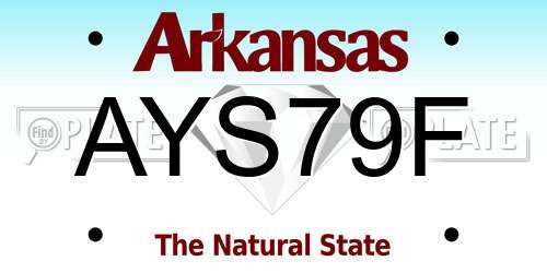 AYS79F Arkansas License Plate