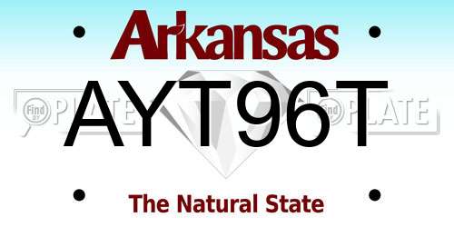 AYT96T Arkansas License Plate