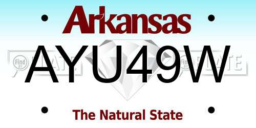 AYU49W Arkansas License Plate