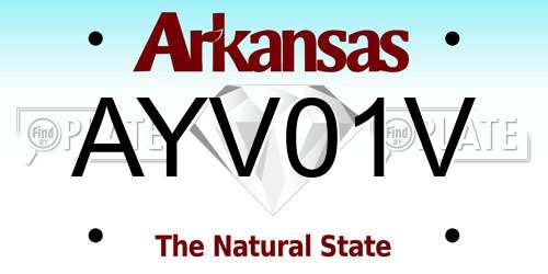 AYV01V Arkansas License Plate