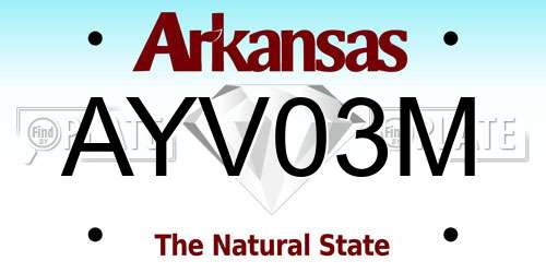 AYV03M Arkansas License Plate