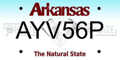 AYV56P Arkansas License Plate